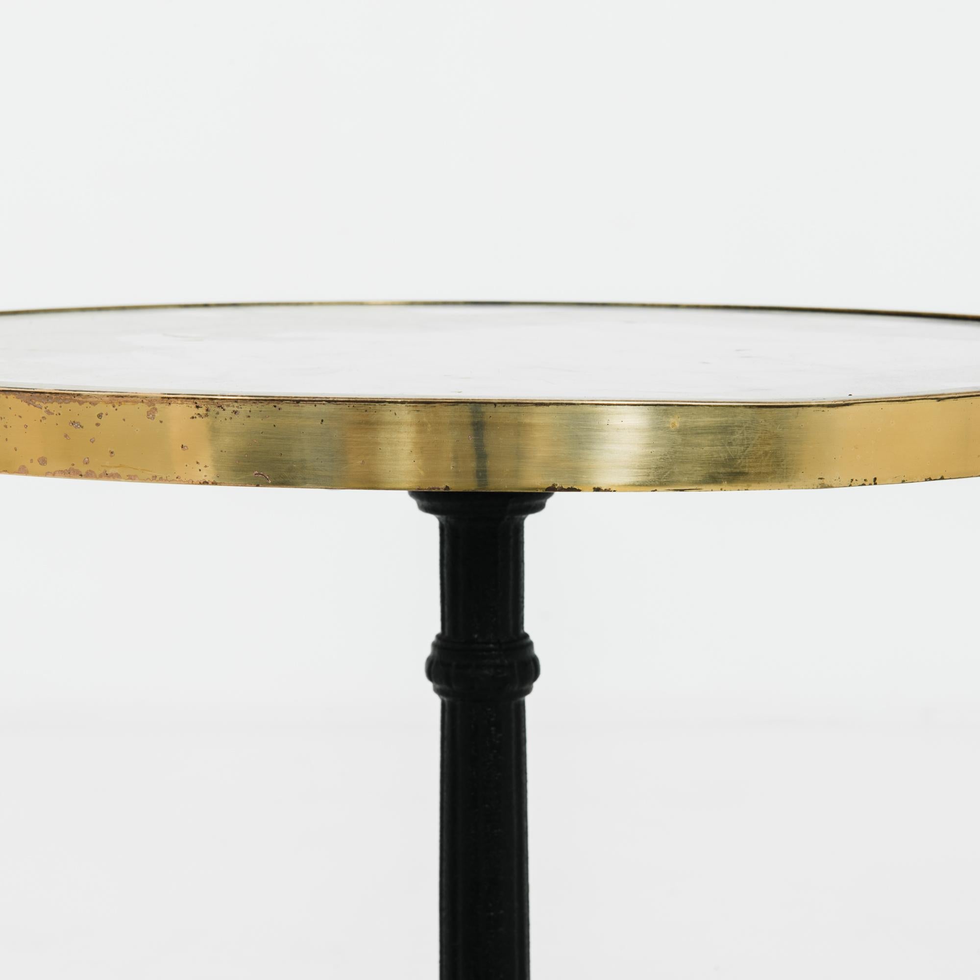 Mid-20th Century 1960s French Cast Iron Brasserie Table with Marble Top
