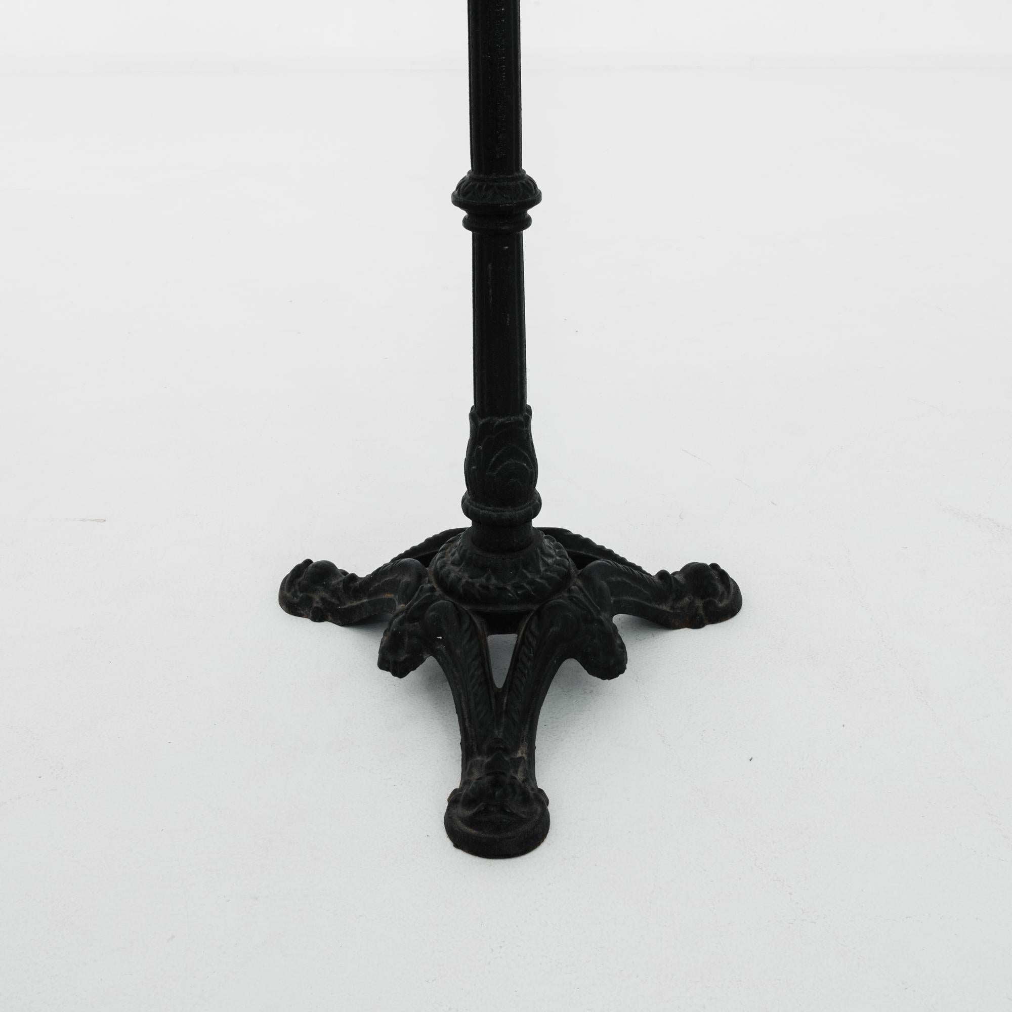 1960s French Cast Iron Brasserie Table with Marble Top 1