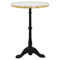 Retro 1960s French Cast Iron Brasserie Table with Marble Top