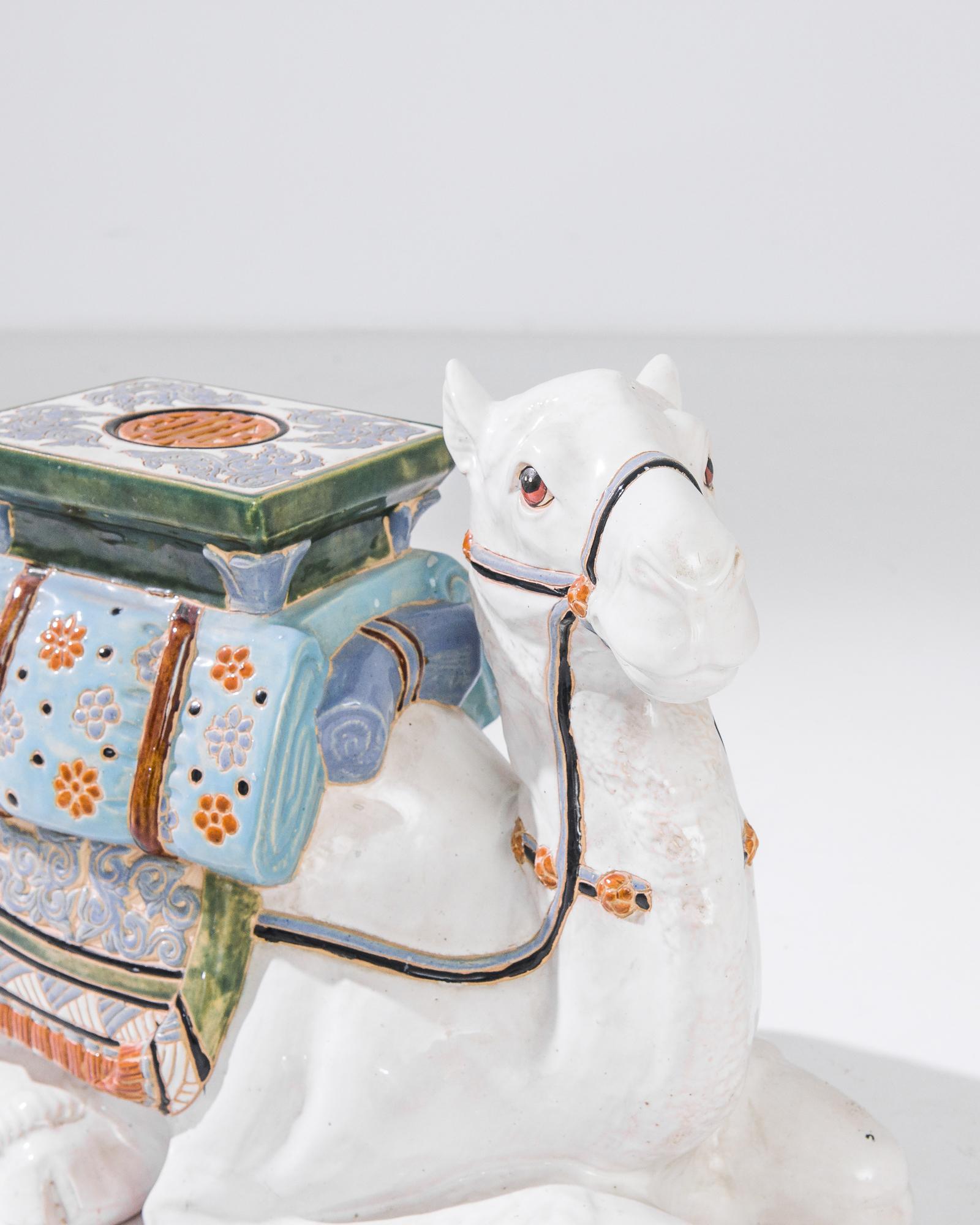 Chinoiserie 1960s French Ceramic Camel Decoration