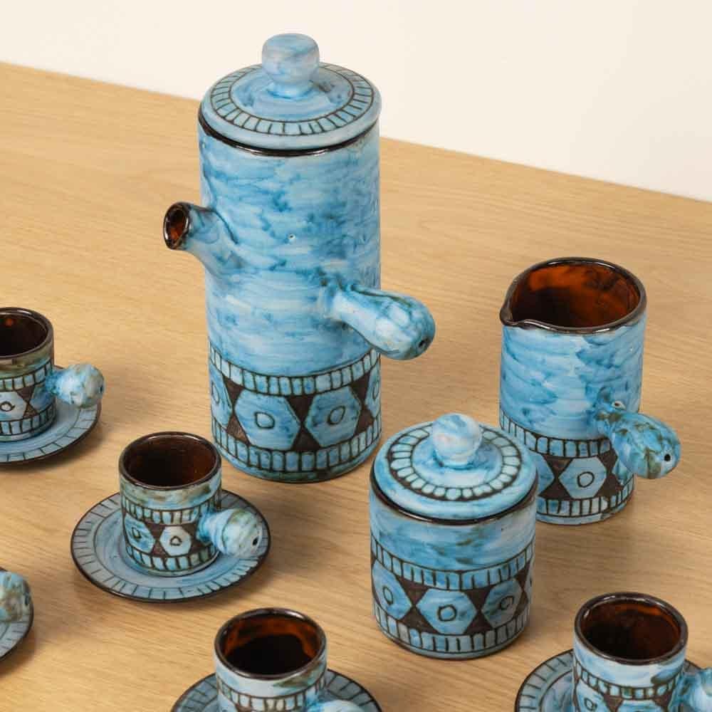 1960's French Ceramic Coffee Set by Alain Maunier For Sale 7
