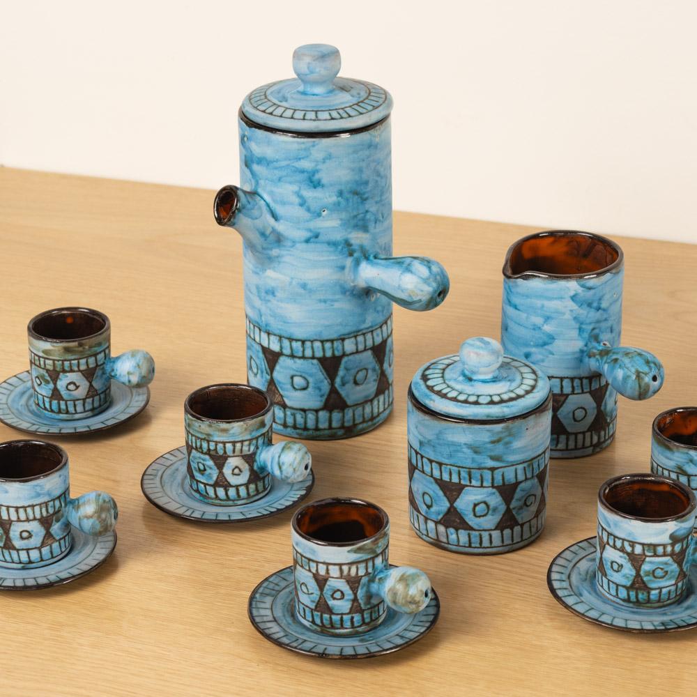 Mid-20th Century 1960's French Ceramic Coffee Set by Alain Maunier For Sale