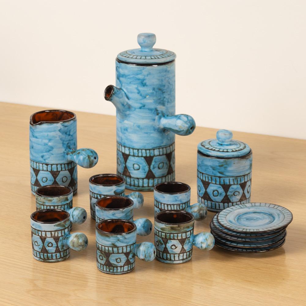 1960's French Ceramic Coffee Set by Alain Maunier For Sale 1