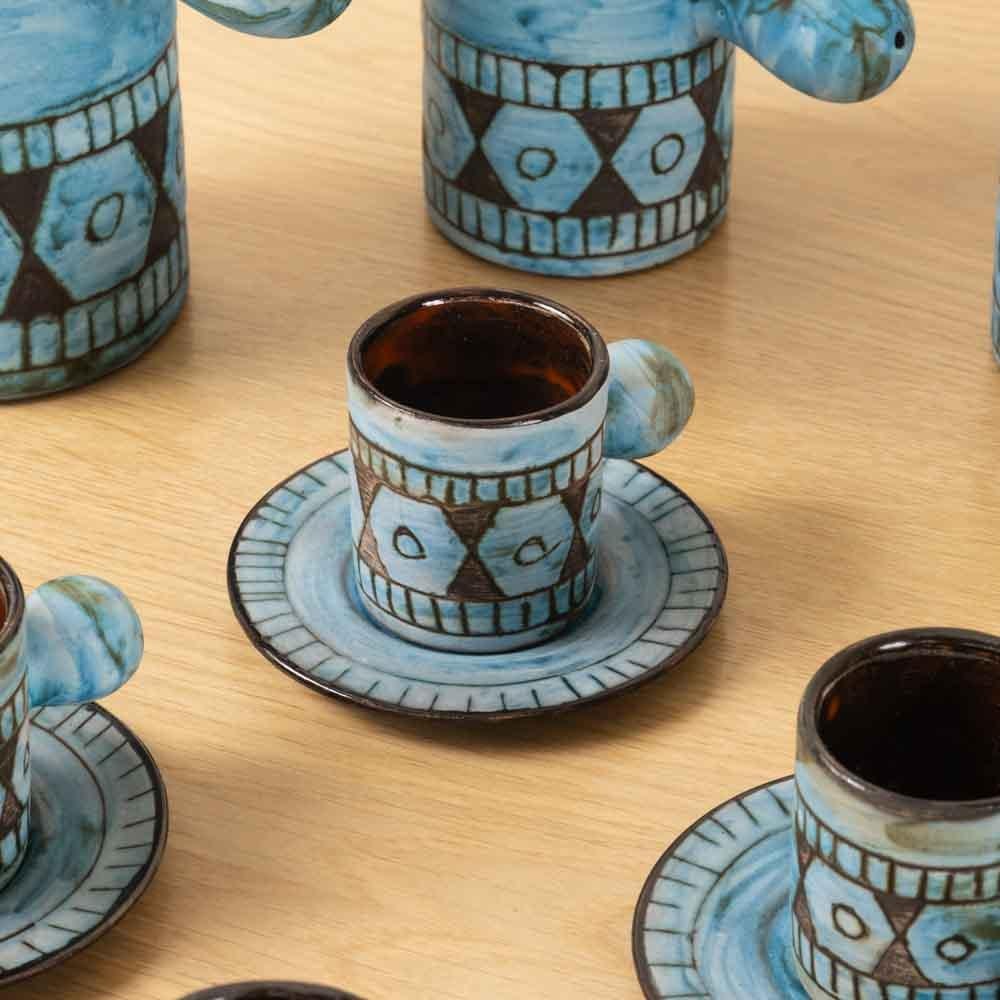 1960's French Ceramic Coffee Set by Alain Maunier For Sale 2