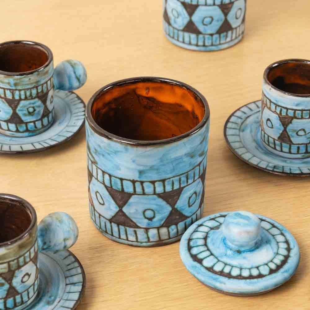 1960's French Ceramic Coffee Set by Alain Maunier For Sale 3