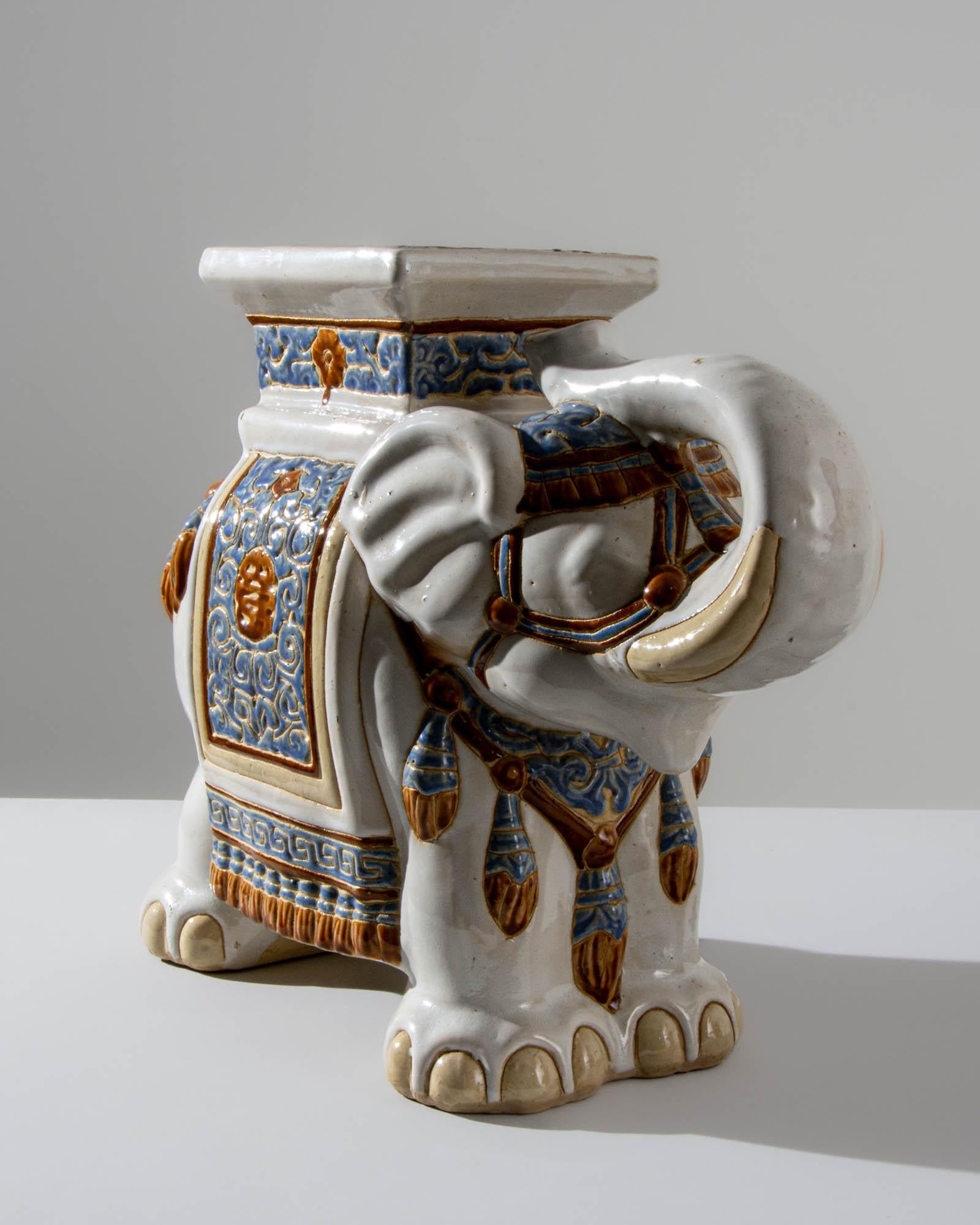 chinese ceramic elephant plant stand