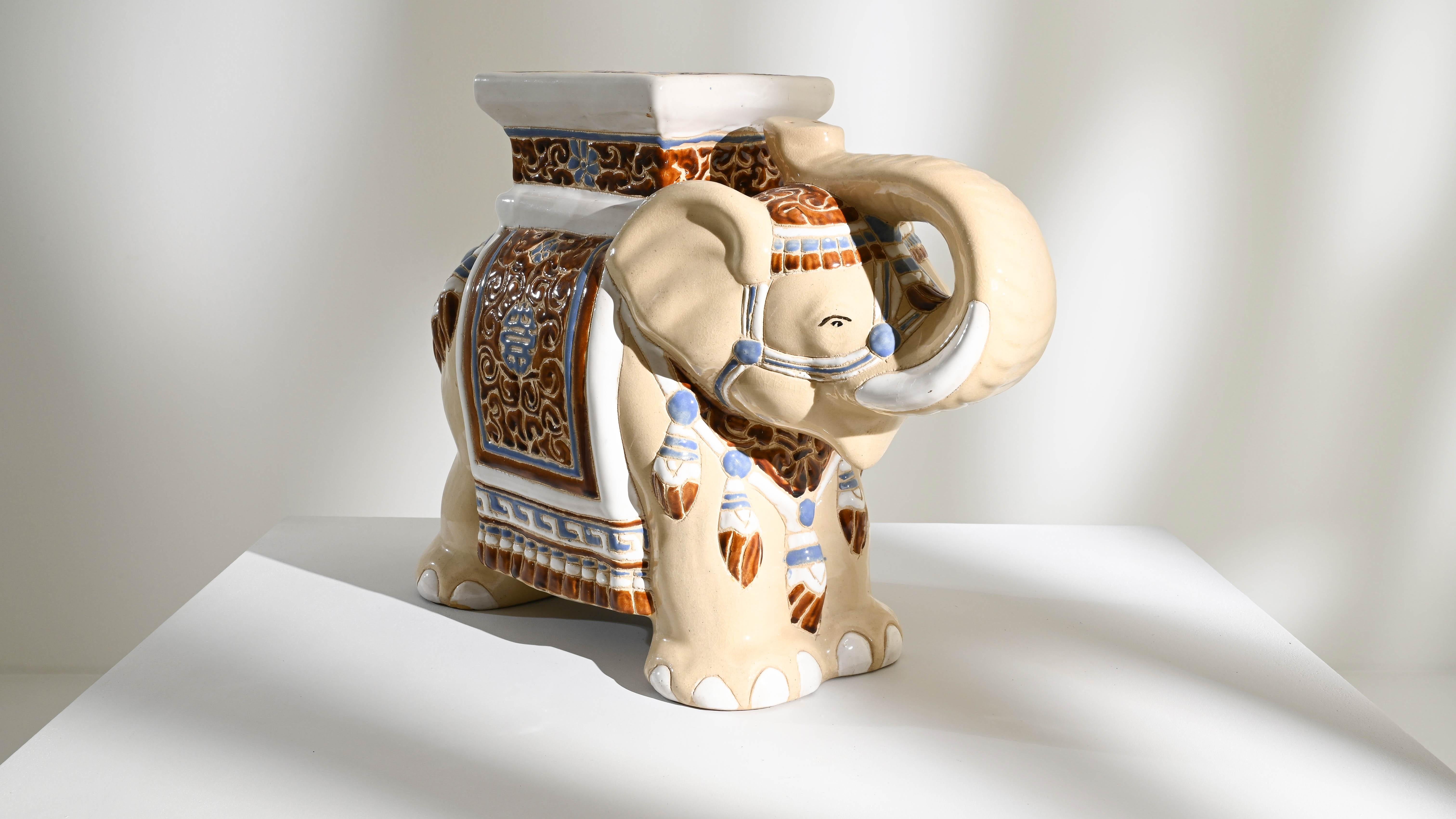 1960s French Ceramic Elephant For Sale 1