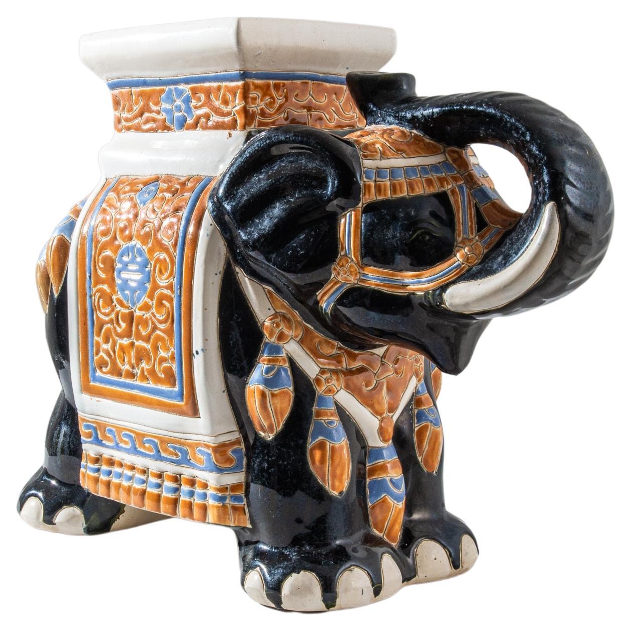1960s French Ceramic Elephant For Sale
