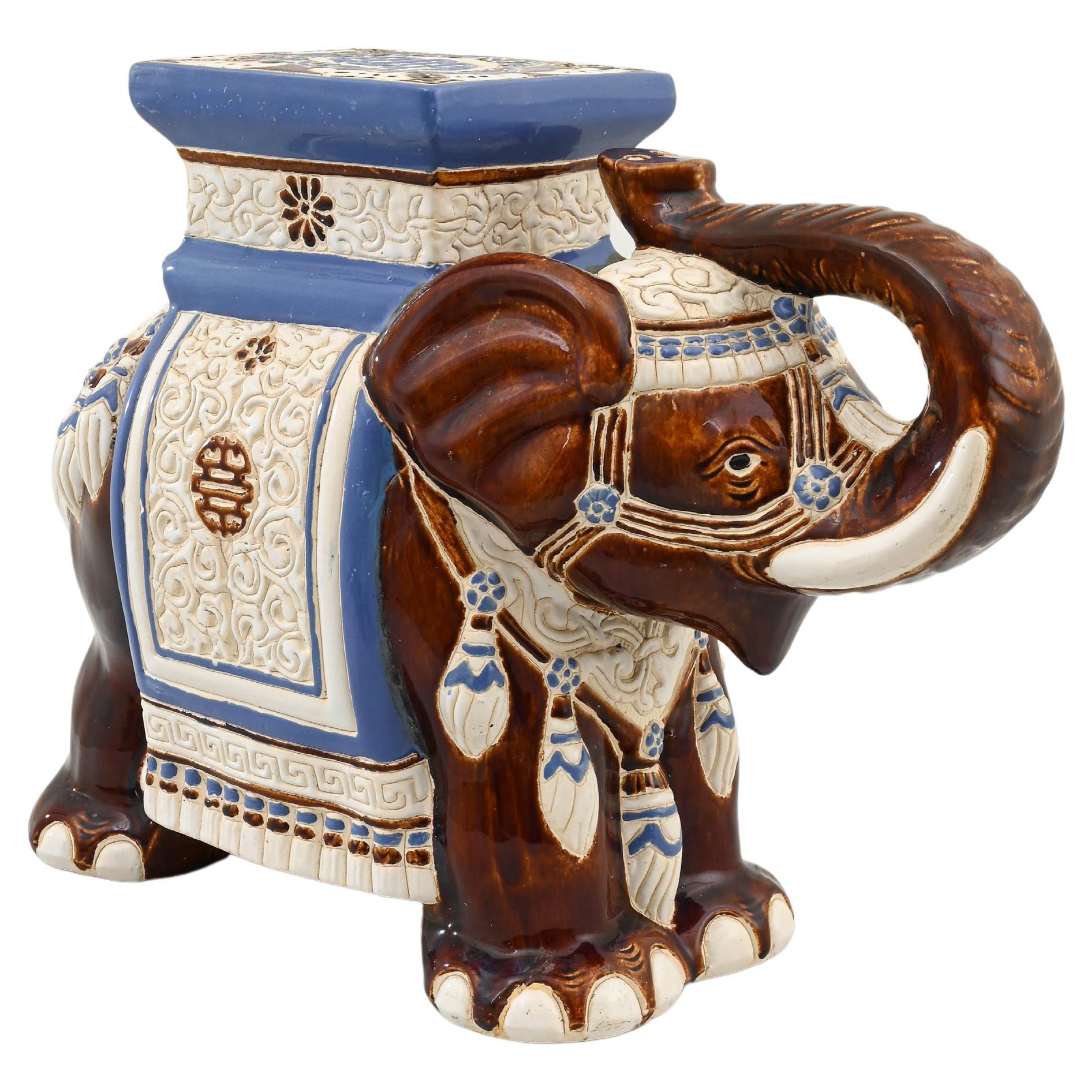 1960s French Ceramic Elephant For Sale