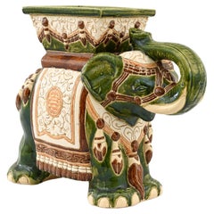 Antique 1960s French Ceramic Elephant