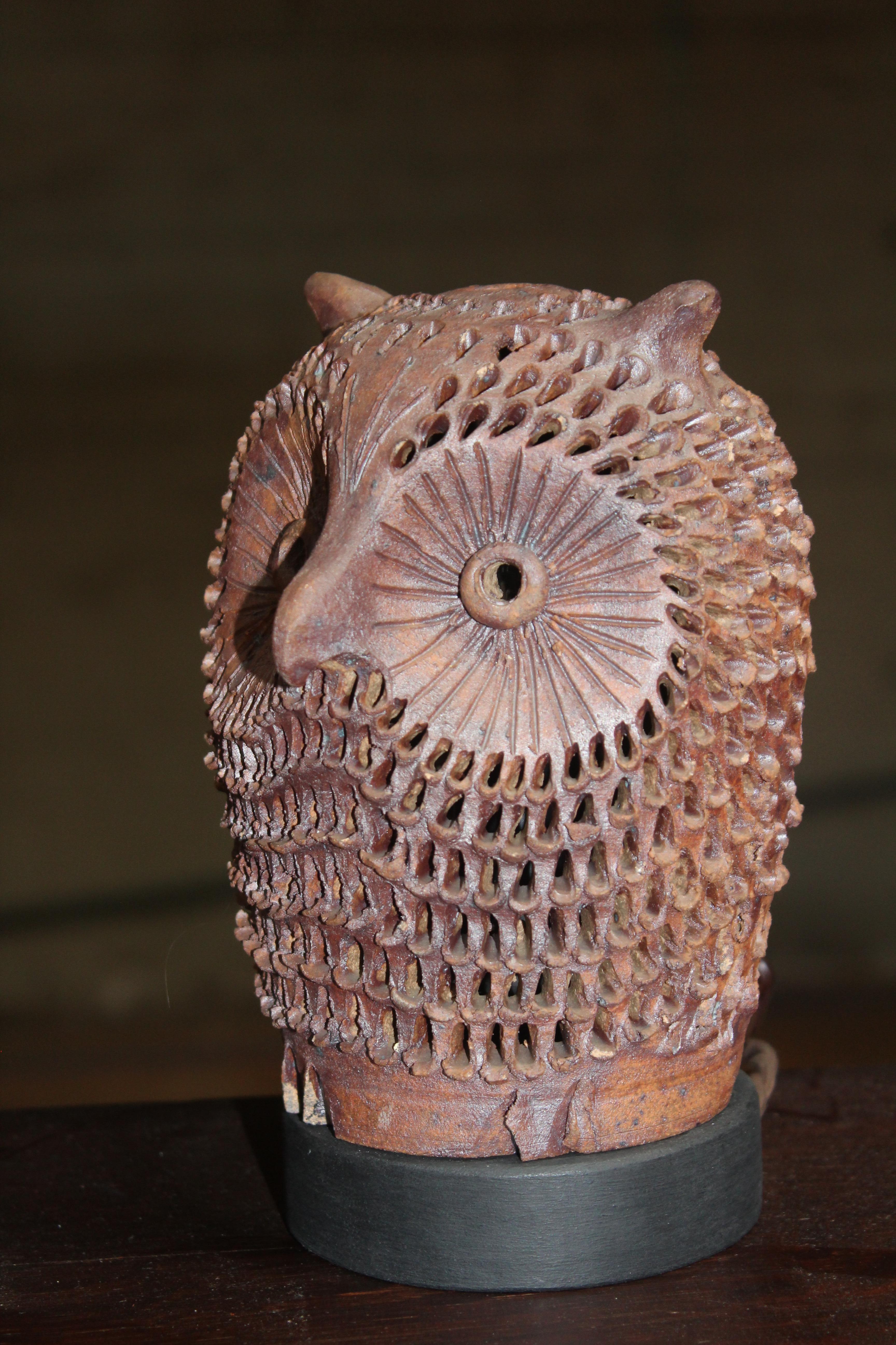 1960s French Ceramic Owl Table Lamp 1