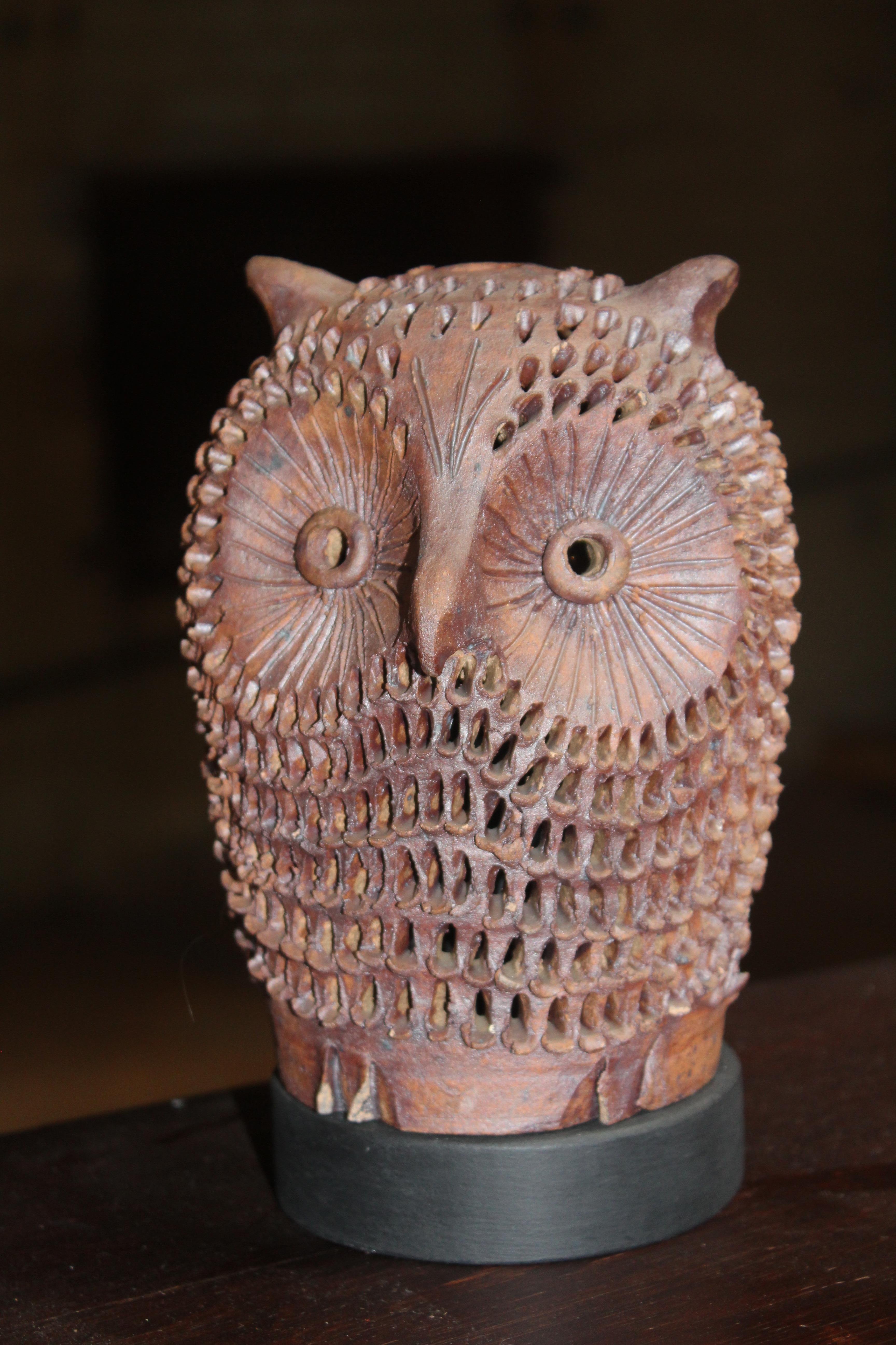 1960s French Ceramic Owl Table Lamp 2