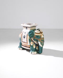 1960s French Ceramic Turquoise Elephant