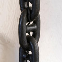 1960s French "Chain" Floor Lamp in Natural Steel