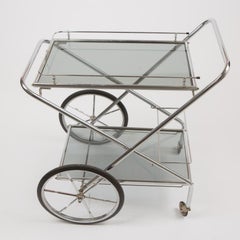 1960s French Chrome and Glass Drinks Trolley