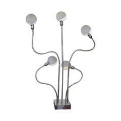 Lampada da terra francese cromata "Hydra" di Pierre Folie per Jacques Charpentier del 1960