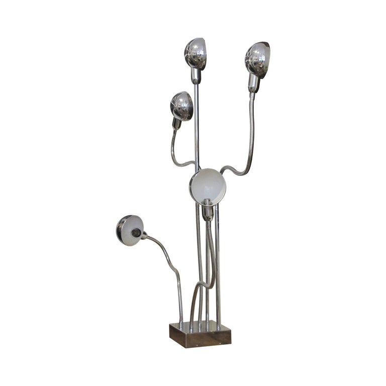 1960s French Chrome Floor 'Hydra' Lamp by Pierre Folie for Jacques  Charpentier For Sale at 1stDibs