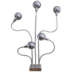 1960s French Chrome Floor 'Hydra' Lamp by Pierre Folie for Jacques Charpentier