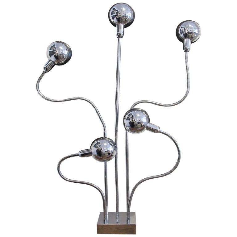 1960s French Chrome Floor 'Hydra' Lamp by Pierre Folie for Jacques  Charpentier For Sale at 1stDibs