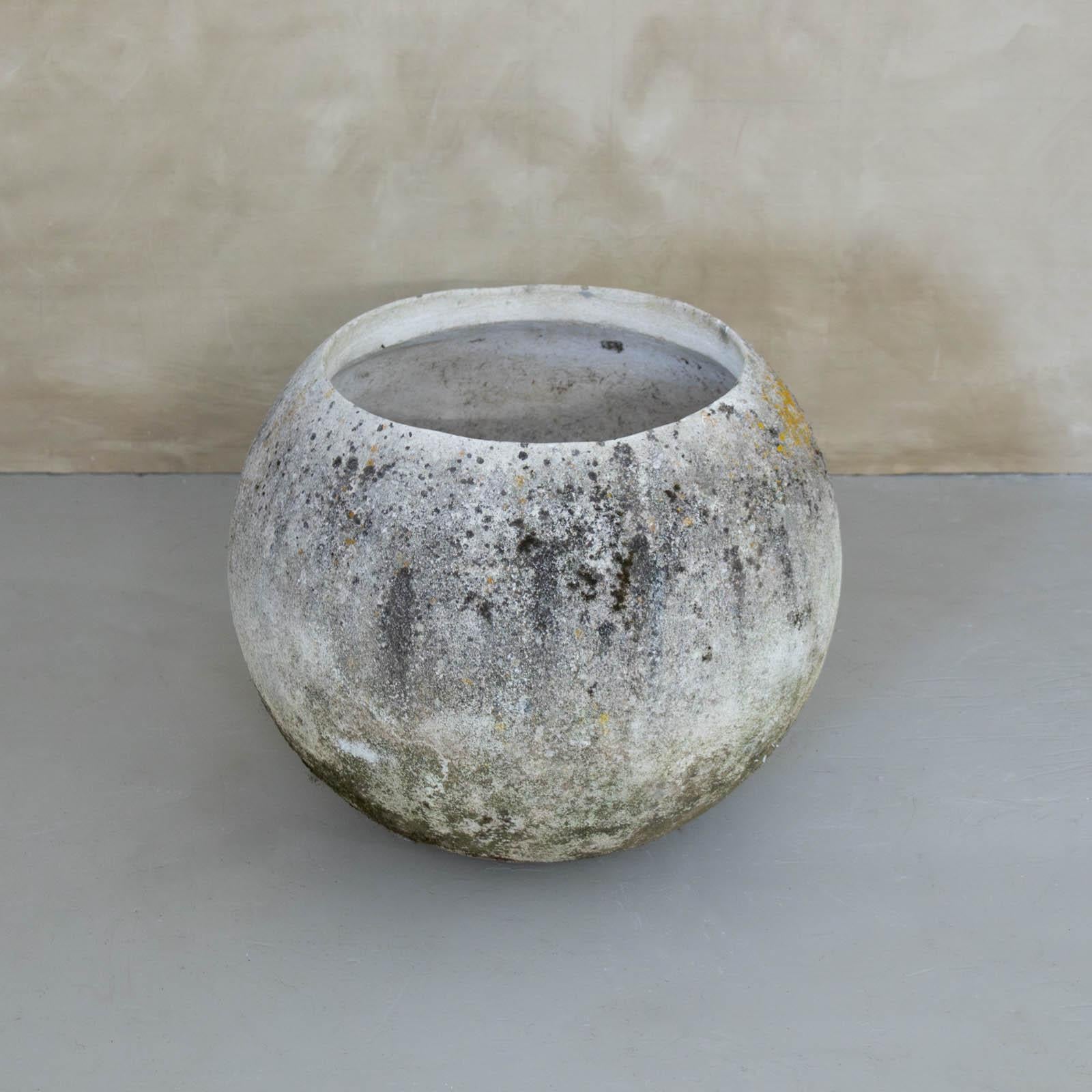Mid-20th Century 1960's French Concrete Ball Planter, Large