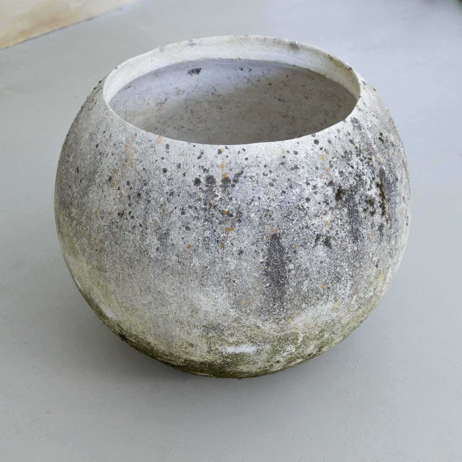 1960's French Concrete Ball Planter, Large 1