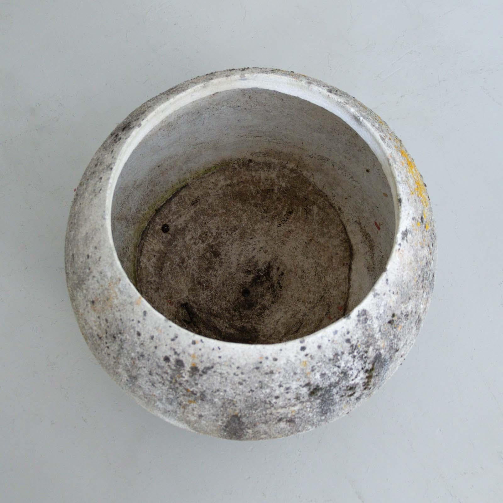 1960's French Concrete Ball Planter, Large 2