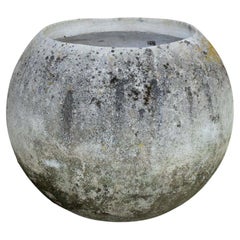 1960's French Concrete Ball Planter, Large