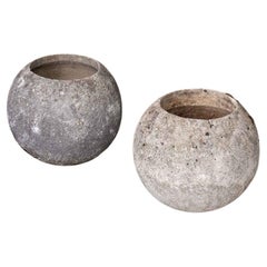 1960s French Concrete Ball Planter, Large
