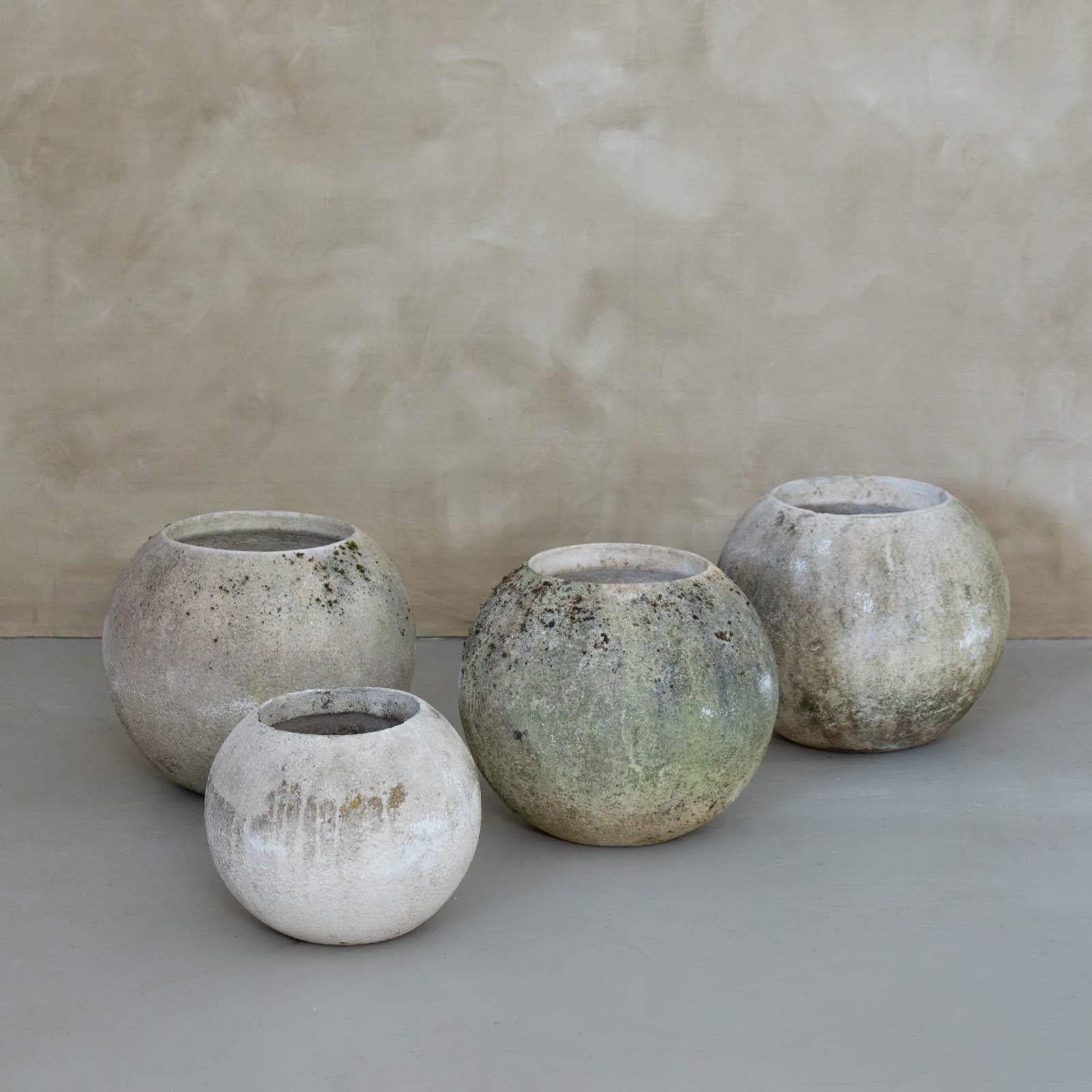 1960's French Concrete Ball Planter, Medium 1