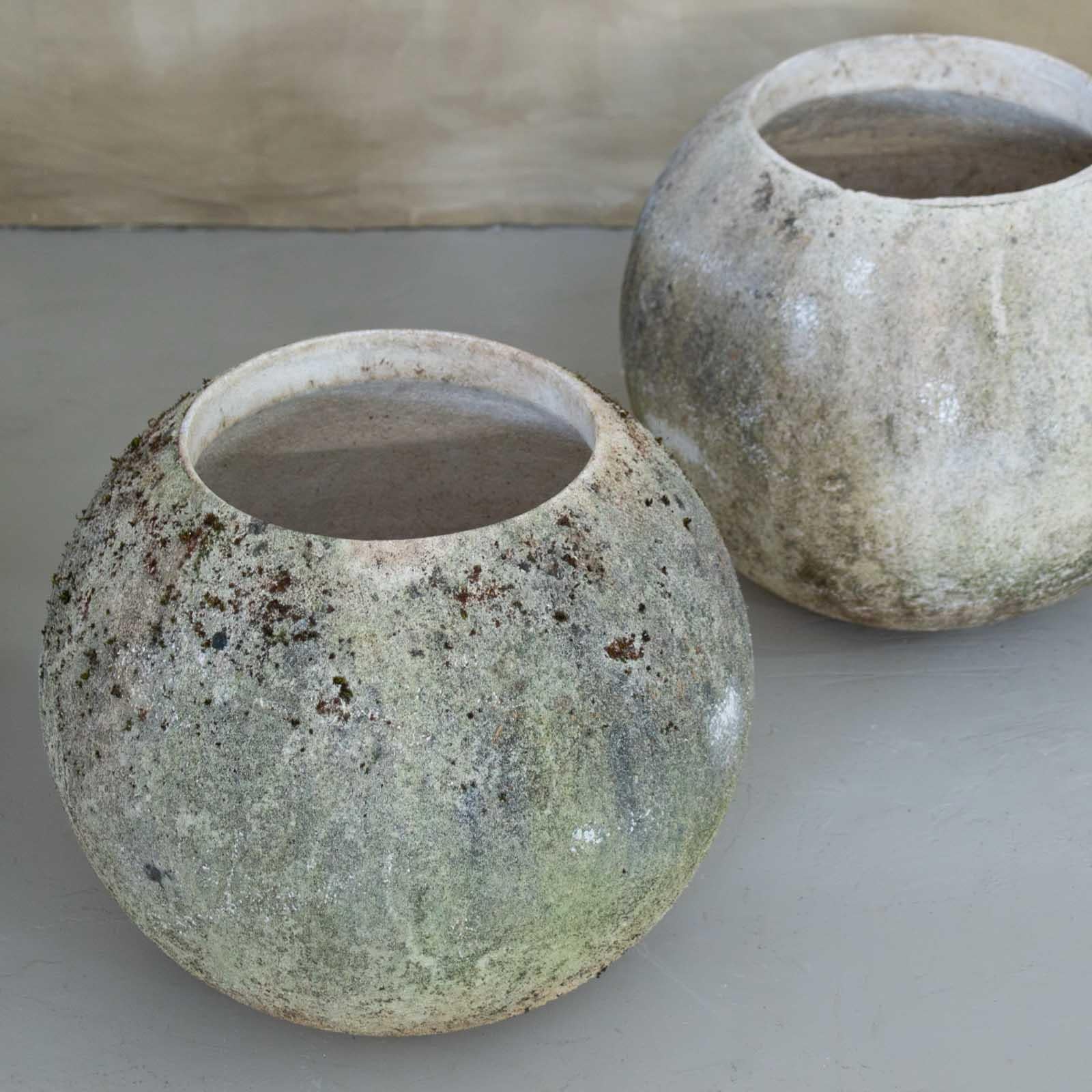 1960's French Concrete Ball Planter, Medium 2