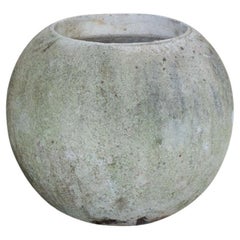 1960's French Concrete Ball Planter, Medium