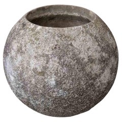 1960s French Concrete Ball Planter, Medium