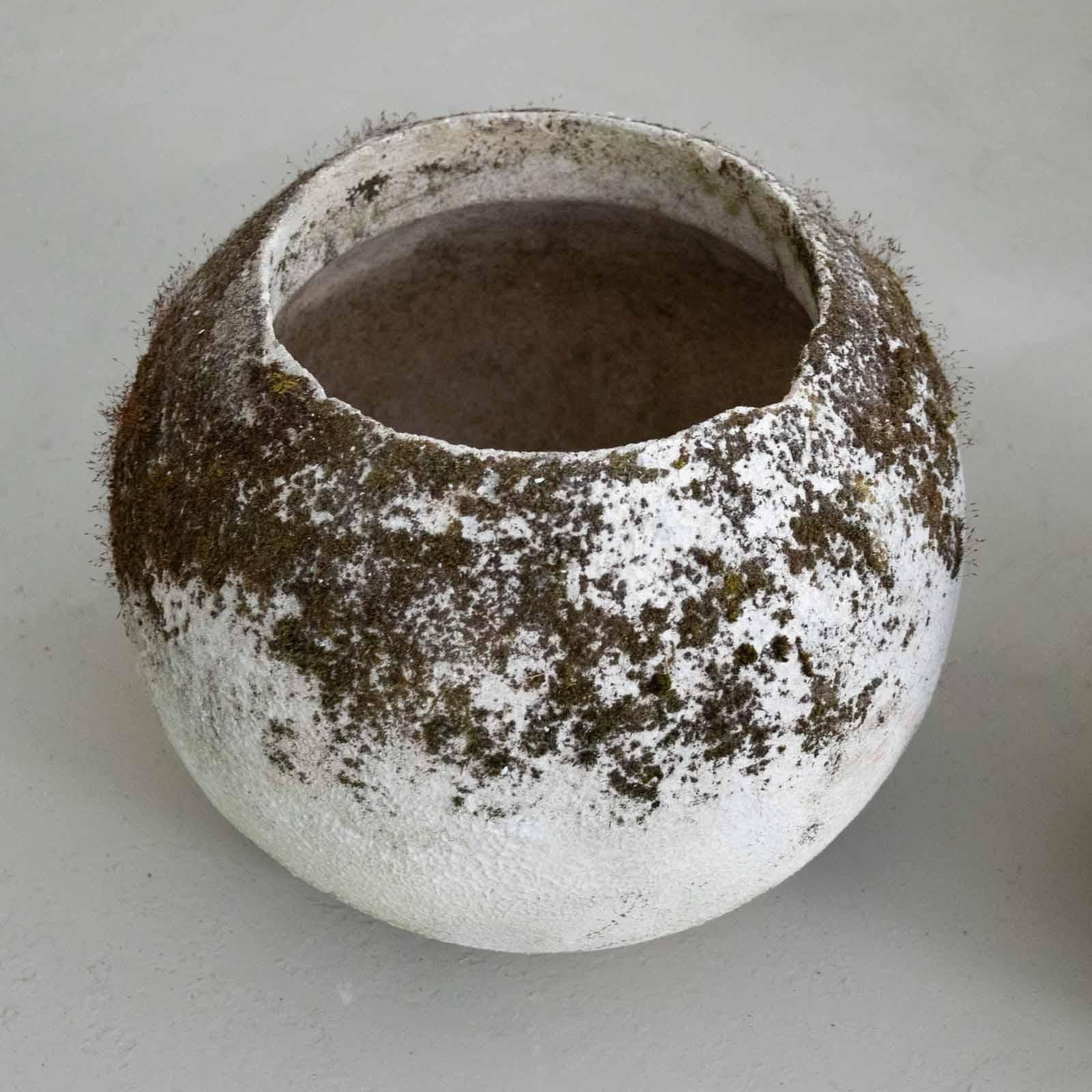 1960's French Concrete Ball Planter, Small 1