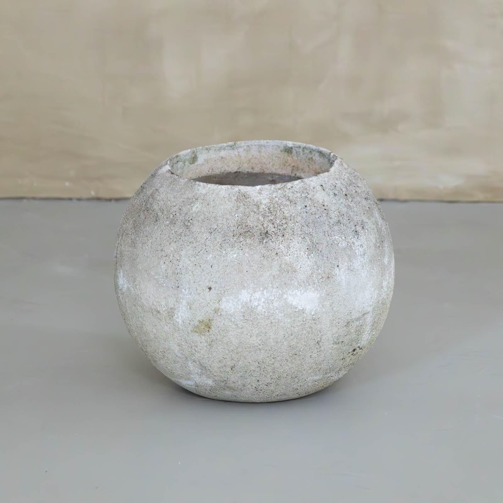 1960's French Concrete Ball Planter, Small 2