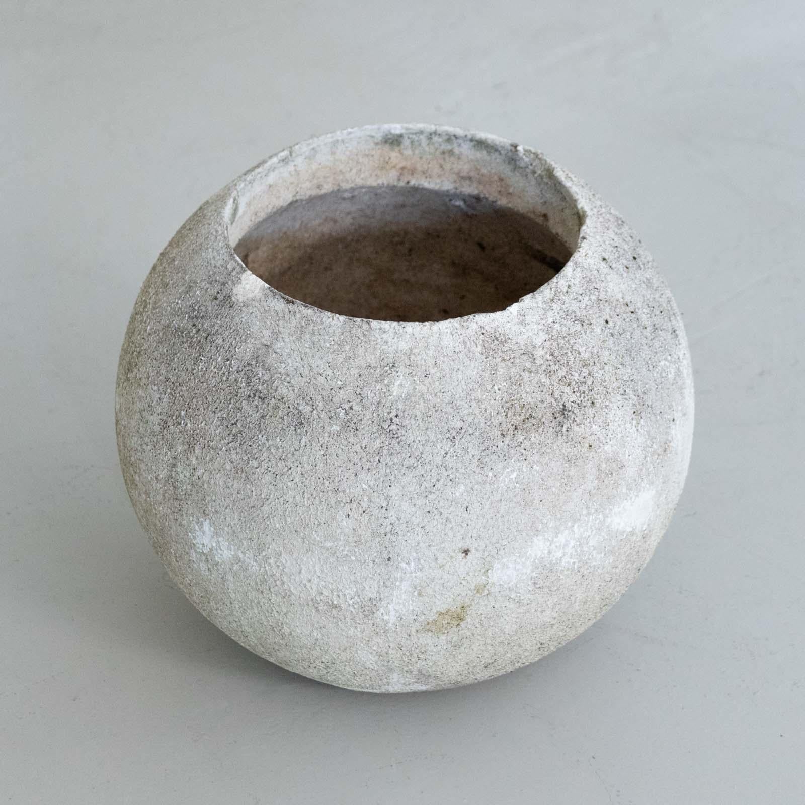 1960's French Concrete Ball Planter, Small 3