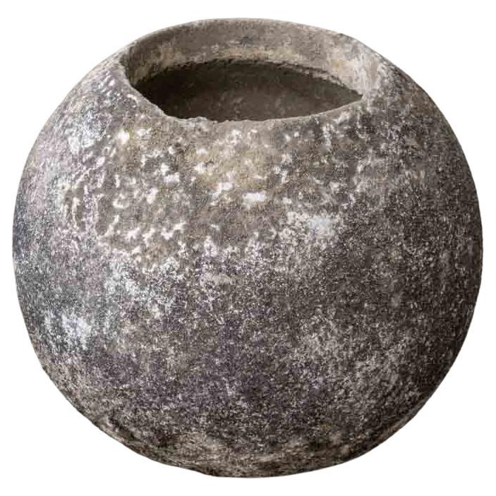 1960s French Concrete Ball Planter, Small