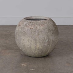 1960s French Concrete Ball Planter, X-Large