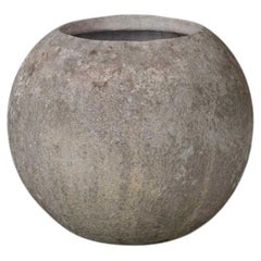 1960s French Concrete Ball Planter, X-Large