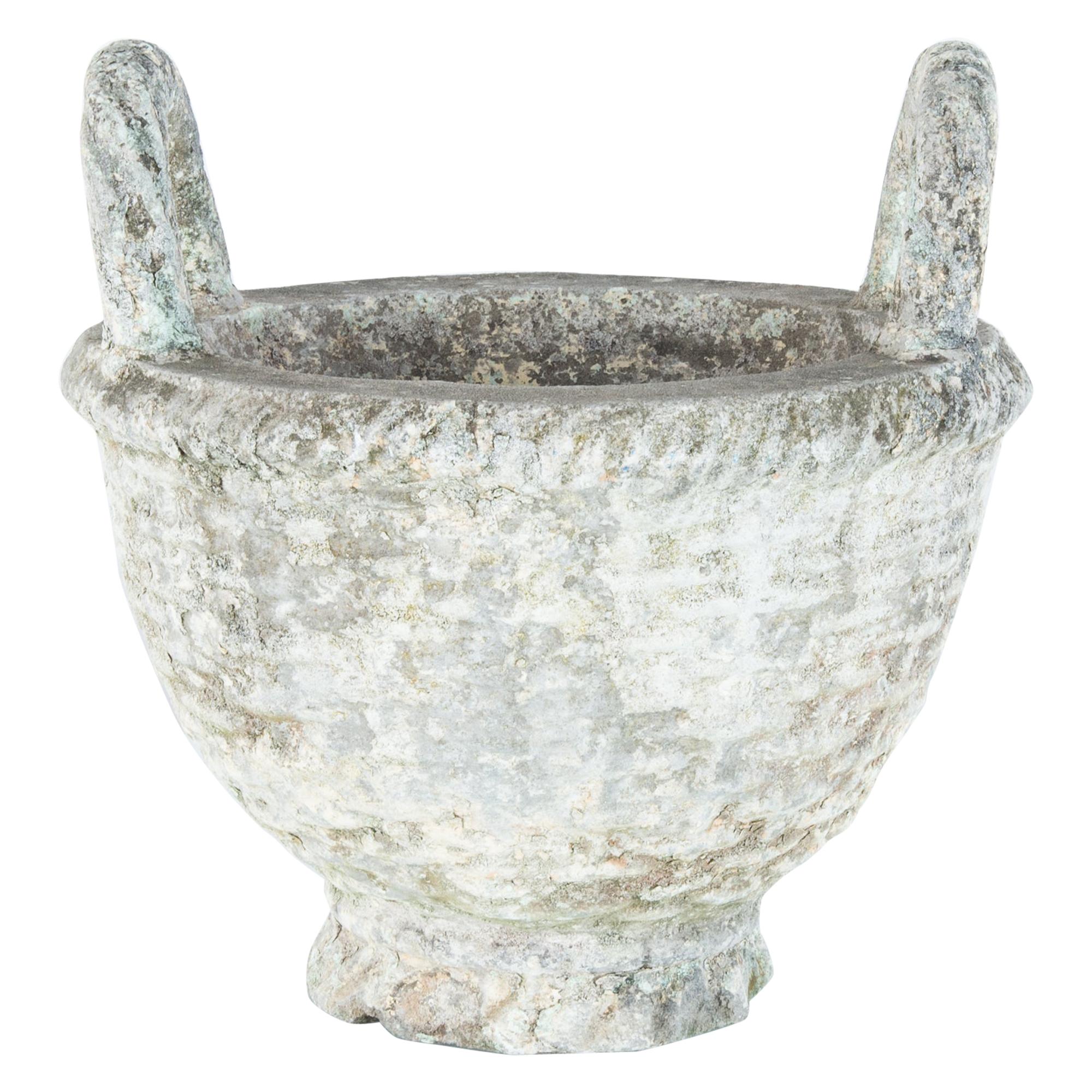 French Round Cast Concrete Planter at 1stDibs