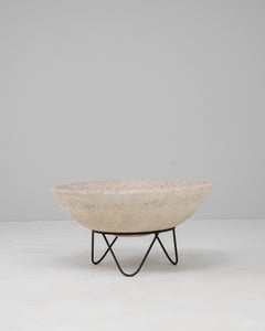 1960s French Concrete Planter On Metal Stand