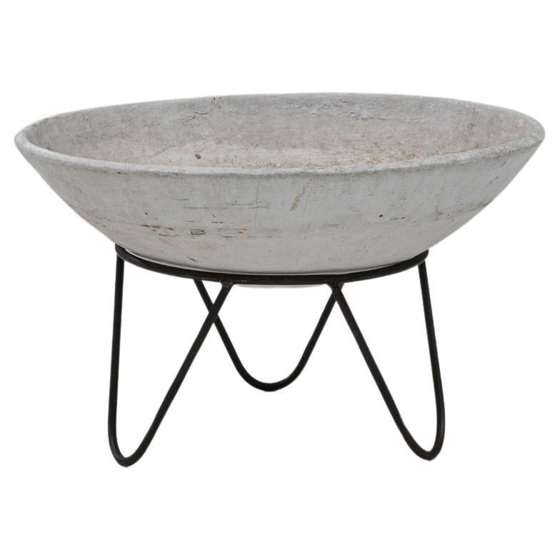 1960s French Concrete Planter On Metal Stand For Sale