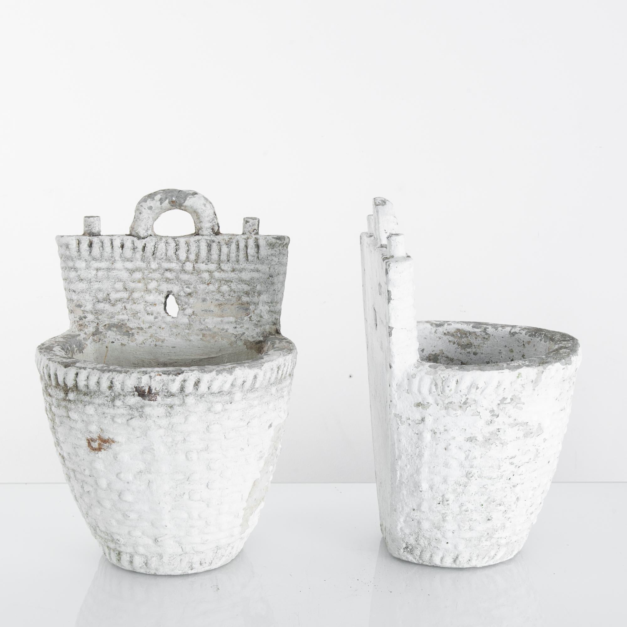 French Provincial 1960s French Concrete Planters, a Pair