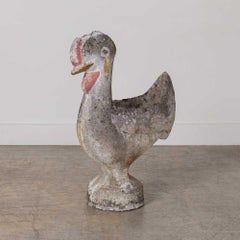 1960s French Concrete Rooster Planter