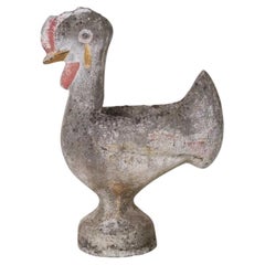 1960s French Concrete Rooster Planter
