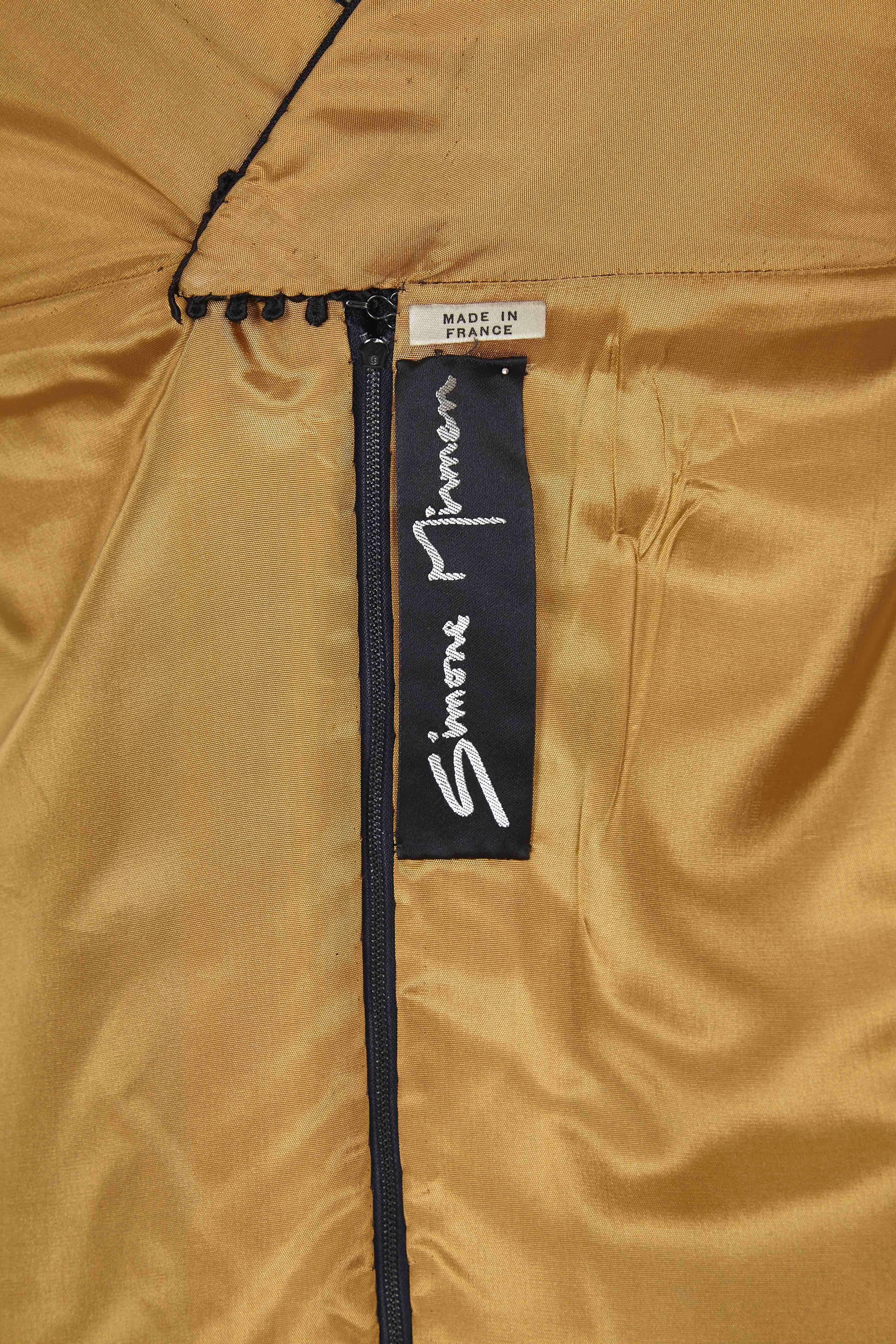 1960s French Couture Simone Mirman Black Dress In Excellent Condition For Sale In London, GB