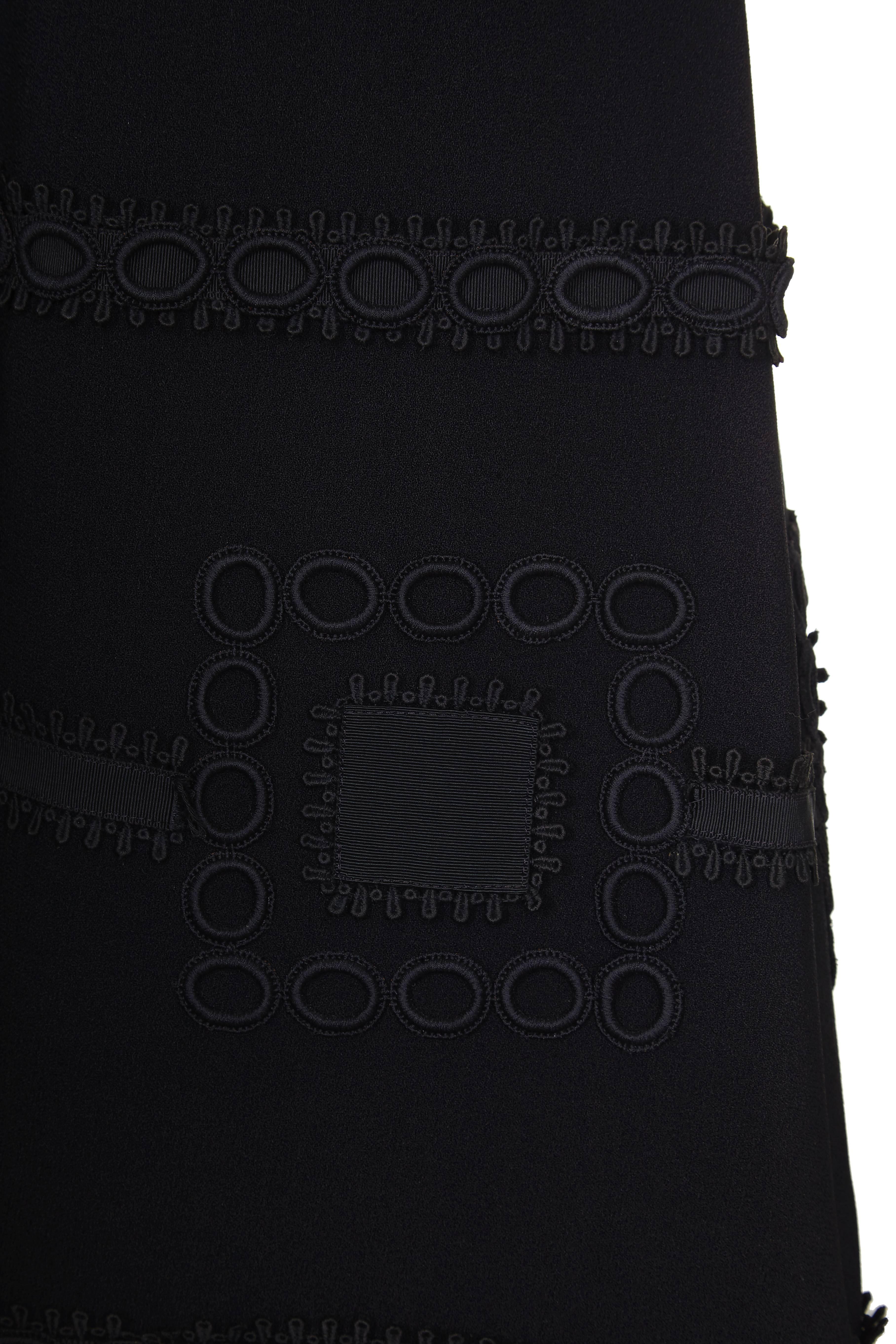 Women's 1960s French Couture Simone Mirman Black Dress For Sale