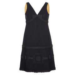 1960s French Couture Simone Mirman Black Dress