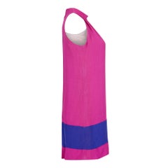 1960s French Crepe Pink & Purple Trapeze Dress