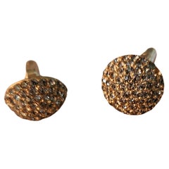 1960s French Cufflinks Vintage Christian Dior Gold Pavé