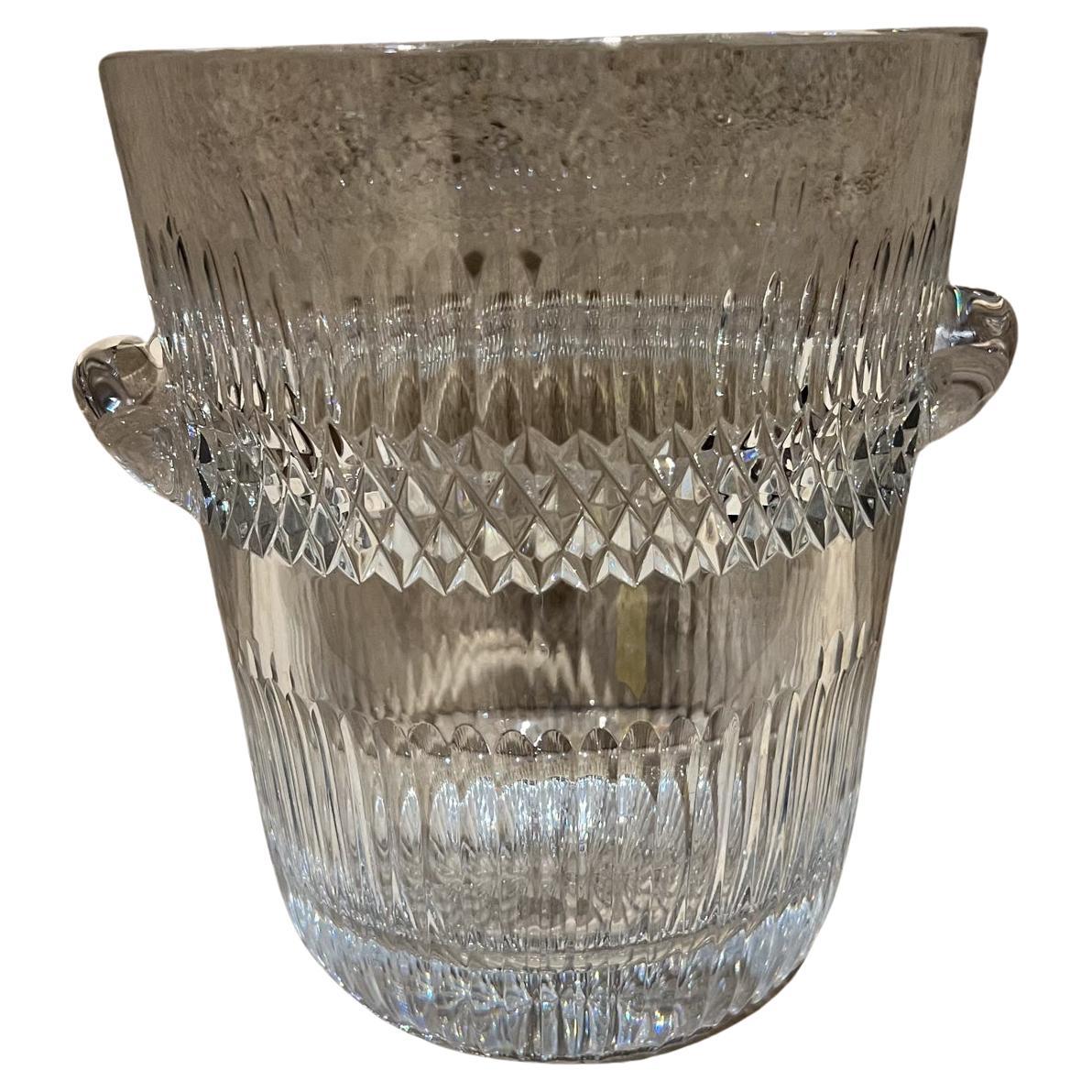 Cubitera de champán de cristal tallado francés de los años 60 Baccarat
